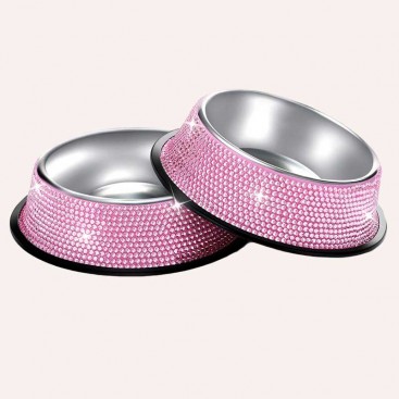 Миска с розовыми стразами Savori - Pink Flare, M 18 см