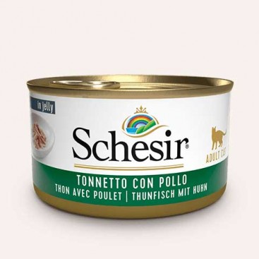 Вологий корм для котів з тунцем і куркою в желе Schesir - Tuna and Chicken, 85 г