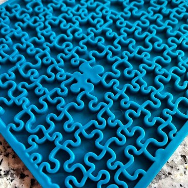 Силіконовий килимок для злизування ласощів  SodaPup - Jigsaw Puzzle E-mat, блакитний