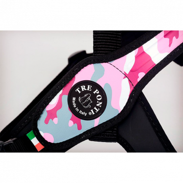 Шлея для средних и больших собак Tre Ponti - Camouflage Primo Pink, XXL