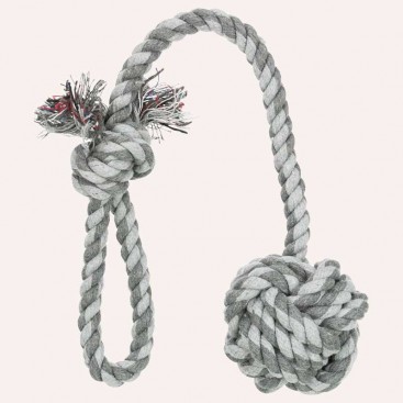 Мяч с каната на веревке Trixie – Grey, 7 см/50 см