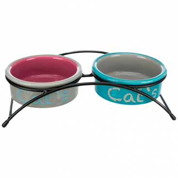 Миски для котів на підставці Trixie - Eat on Feet 12 см/2х300 мл