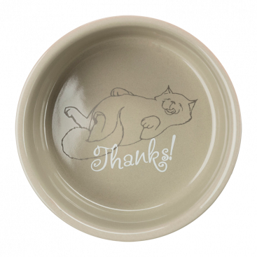 Миска для котів з короткими носами Trixie - Thanks for Service Beige, 300 мл