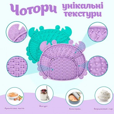 Силіконовий килимок для злизування ласощів UpSky - Crab turquoise