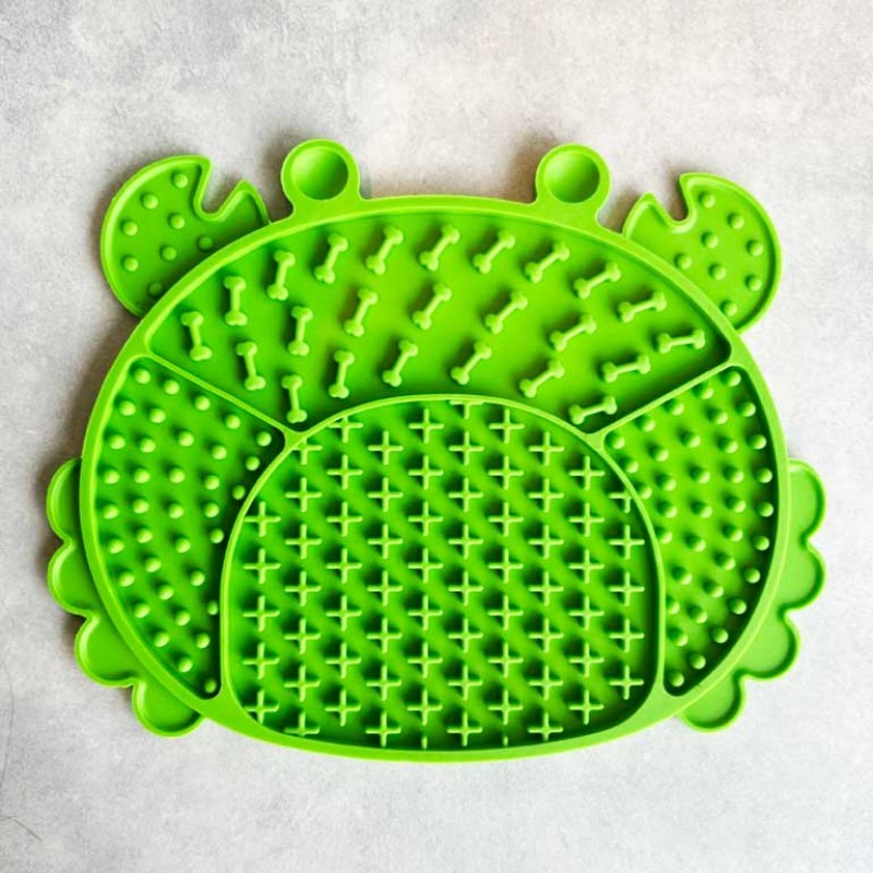 Силіконовий килимок для злизування ласощів UpSky - Crab green