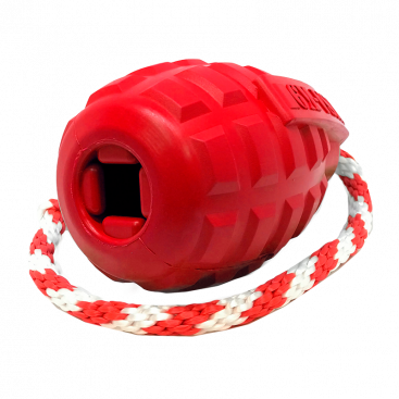 Прочная игрушка для лакомства с канатом USA-K9 - Grenade L, red