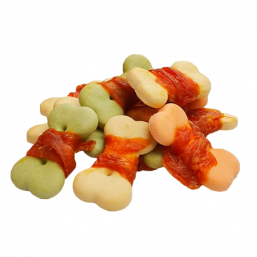 Печиво для собак із в'яленим курячим філе Wanpy - Chicken Jerky & Biscuit Twists, 100 г
