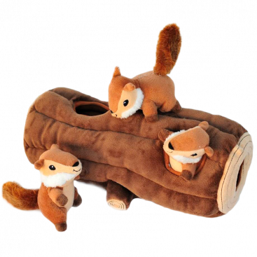 М'яка іграшка для собак бурундуки Zippy Paws - Log With 3 Chipmunks