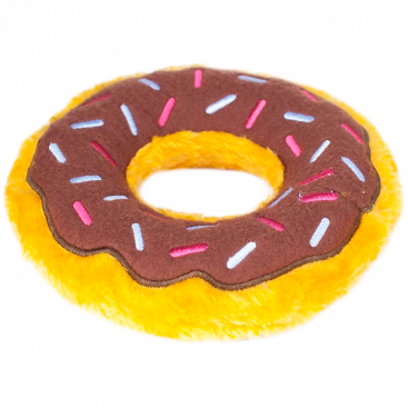 М'яка іграшка для собак з пищалкою пончик шоколадний  Zippy Paws - Chocolate Donutz, 18 см
