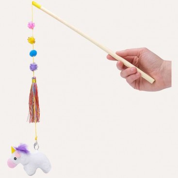 Игрушка-удочка для котов единорог ZippyClaws - ZippyStick Unicorn