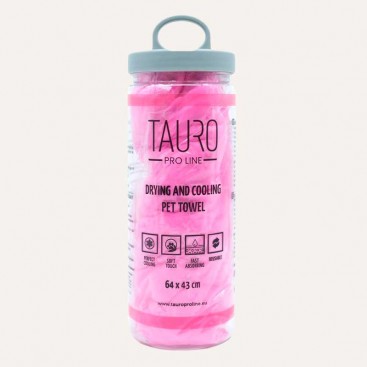 Охлаждающее полотенце для животных Tauro Pro Line - Drying and Cooling Pet Towel Pink, 64x43 см