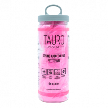 Охлаждающее полотенце для животных Tauro Pro Line - Drying and Cooling Pet Towel Pink, 64x43 см