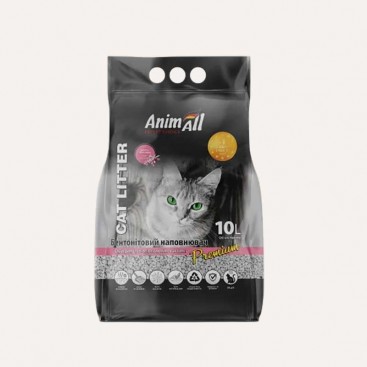 Наповнювач бентонітовий з ароматом дитячої пудри AnimAll - Білий, 10 л