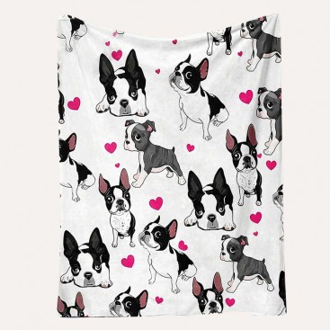 Фланелевий плед для собак Home Creative - Boston Terriers, 70x100 см