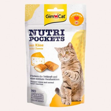 Вітамінні ласощі для котів з сиром і таурином GimCat - Nutri Pockets Cheese, 60 г