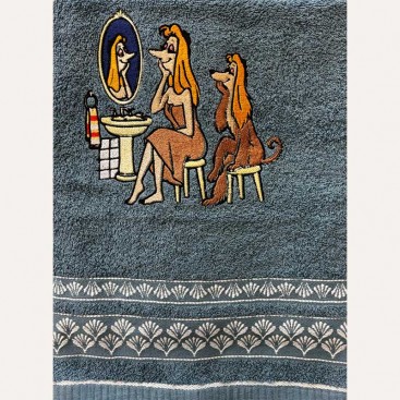 Махровий рушник для тварин Montmorency - Like Mother Like Dog Blue (70x130см)