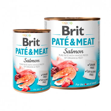 Консервированный корм для котов с лососем Brit - Pâté & Meat - Salmon 400 г