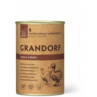 Консерва с уткой и индейкой Grandorf  - Duck & Turkey, 400 г