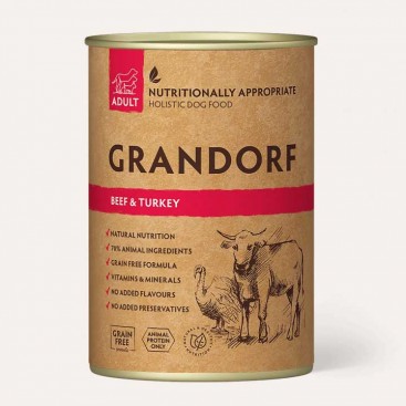 Консерва с говядиной и индейкой Grandorf  - Beef & Turkey, 400 г