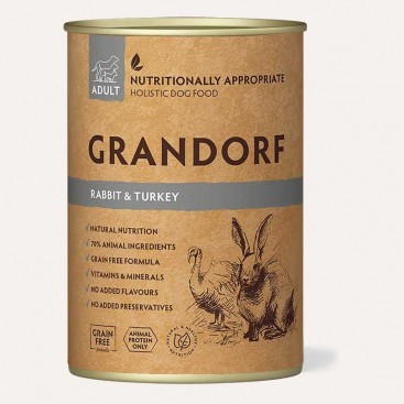 Консерва с кроликом и индейкой Grandorf  - Rabbit & Turkey, 400 г