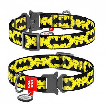 Нашийник для собак Collar - WauDog Nylon Batman logo, ш-25 мм, д 35-58 см