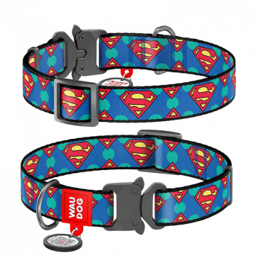 Ошейник для собак Collar - WauDog Nylon  Superman Logo, ш-15 мм, дл.23-35 см