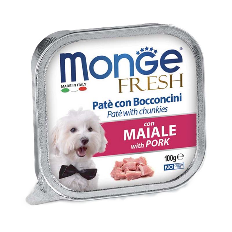 Паштет для собак со свининой Monge - Paté and Chunkies with Pork 100 г
