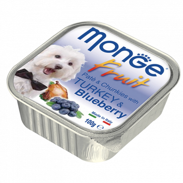 Паштет для собак з індичкою і чорницею Monge - Paté and Chunkies with Turkey and Blueberry 100 г