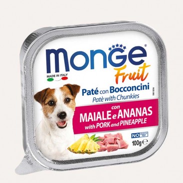 Паштет для собак со свининой и ананасом Monge - Paté and Chunkies with Pork and Pineapple 100 г