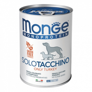 Паштет для собак з індичкою Monge - Only Turkey 400 г