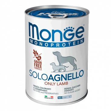 Паштет для собак с ягненком Monge - Only Lamb 400 г