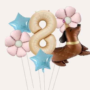 Набір з 6 кульок на восьмий день народження песика Fiesta - Dachshund 8