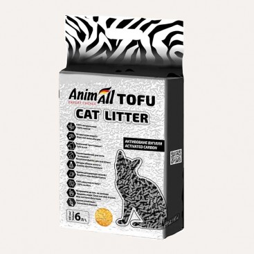 Соєвий наповнювач для котячого туалету AnimAll Tofu Activeted Carbon (6 л) 2.6 кг
