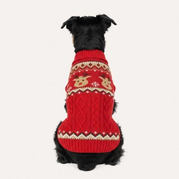 Свитер для собак красный с оленями PetsIn - Christmas Deers red, XXL