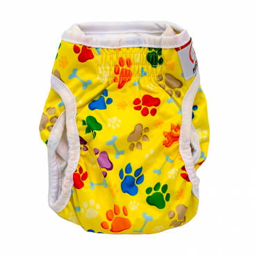 Многоразовый подгузник для собак Misoko&Co - Paws yellow, S