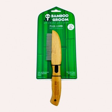 Бамбуковий гребінець для вичісування бліх Bamboo Groom - Flea Comb with 77 Rotating Pins