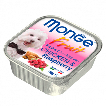 Паштет для собак с курицей и малиной Monge - Paté and Chunkies with Chicken and Raspberry 100 г