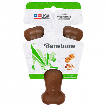Жевательная игрушка со вкусом арахисовой пасты Benebone - Wishbone peanut butter, S