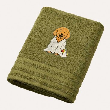 Рушник для собак з вишивкою Montmorency - Maltipoo Khaki (50x100 см)