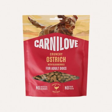 Ласощі Carnilove Кранчі Снек Остріч д/собак хрусткі страус і ожина 200 г