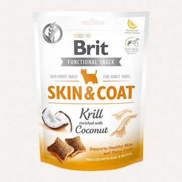 Ласощі для собак з м'ясом кріля та кокоса Brit Care Skin&Coat - Krill 150 г.
