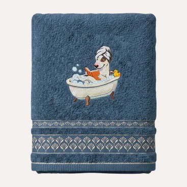 Махровое полотенце для животных Montmorency - Smart Bath Bullie,Light Blue (50x100 см)