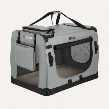 Переноска для транспортування собак CADOCA - Light Gray, M