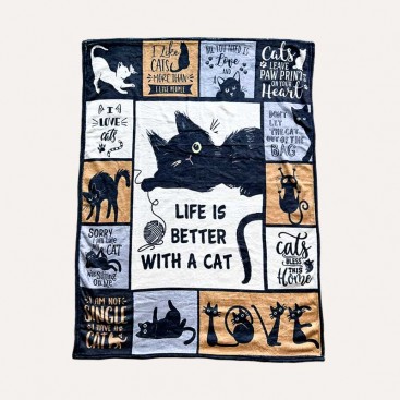 Плед для домашних животных Cats - Dark Gray(75x95 см)