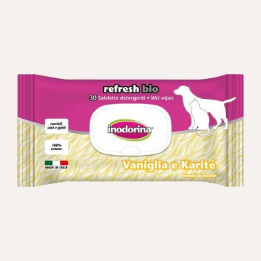 Салфетки для собак и кошек с ароматом ванили Inodorina - Indodorina Vanilla and Karitè, 30 шт