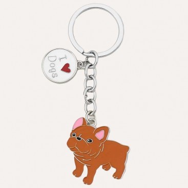 Брелок із французиком коричневим Woody - Brown French Bulldog