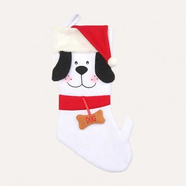 Новорічна панчоха для подарунків та декору PetsIn - White Santa's Dog Socks