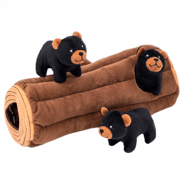 М'яка іграшка для собак Zippy Paws - Black Bear Log