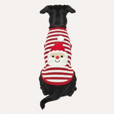 Свитер для собак красно-белая полоска с Санта-Клаусом PetsIn - Christmas Santa red&white, XL