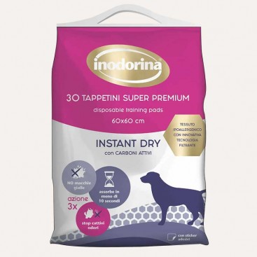 Швидкопоглинаючі пелюшки з активованим вугіллям для собак Inodorina - Tap Instant Dry,60х60 (30 шт)